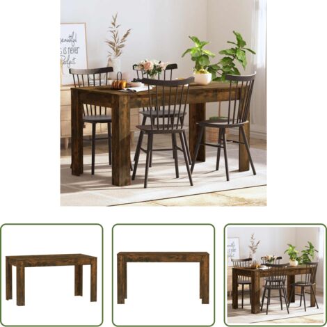 Tavolo da pranzo in legno multistrato -  Tavolo da Pranzo Rovere Fumo 140x74,5x76 cm Legno Multistrato