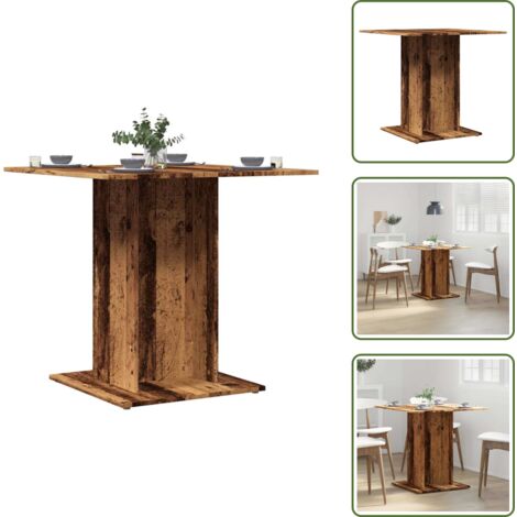 Tavolo da pranzo in legno multistrato - vidaXL Tavolo da Pranzo Legno Antico 80x80x75 cm in Legno Multistrato -