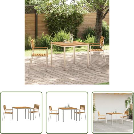 Tavolo da pranzo in legno -  Set da Pranzo per Giardino 3 pcs Legno di Acacia Massello