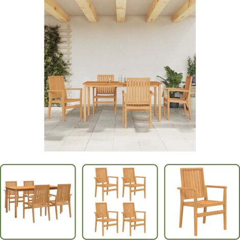 Tavolo da pranzo in legno -  Set da Pranzo per Giardino 5 pz in Legno Massello di Teak