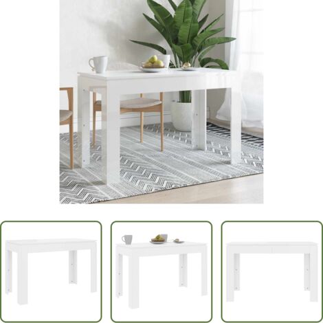 Tavolo da pranzo in legno - Tavolo da Pranzo Bianco Lucido 120x60x76 cm Legno Multistrato