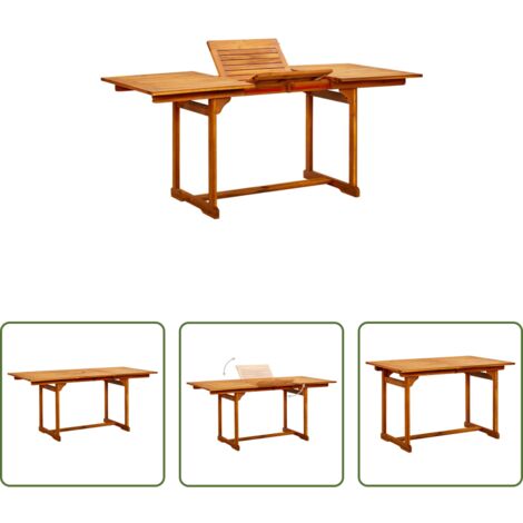 Tavolo da pranzo in legno -  Tavolo da Pranzo per Esterni (120-170)x80x75 cm in Legno Acacia