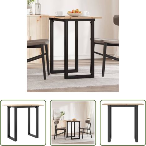 Tavolo da pranzo in legno -  Tavolo da Pranzo Telaio a O 80x50x75 cm Legno Pino e Acciaio