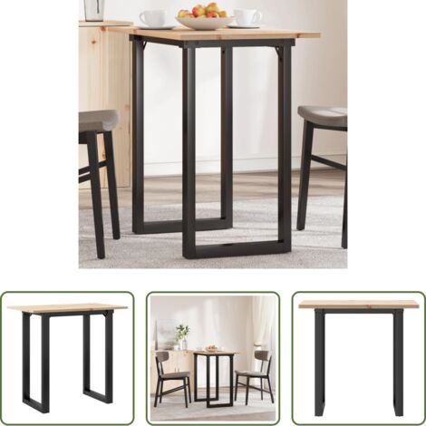 Tavolo da pranzo in legno -  Tavolo da Pranzo Telaio a O 80x50x75,5 cm Legno Pino e Acciaio