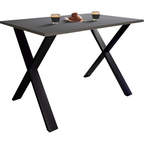 Tavolo da pranzo in legno VCM Premium  A. 76 x L. 110 x P. 50 cm  Tavolo da cucina Tavolo da pranzo Xona X (Nero / Antracite)
