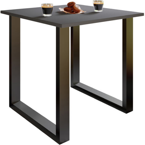 Tavolo da pranzo in legno VCM Premium  A. 76 x L. 80 x P. 50 cm  Tavolo da cucina Tavolo da pranzo Xona U (Nero / Antracite)