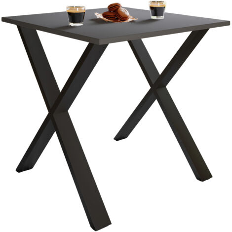 Tavolo da pranzo in legno VCM Premium A. 76 x L. 80 x P. 50 cm Tavolo da cucina Tavolo da pranzo Xona X (Nero / Antracite)