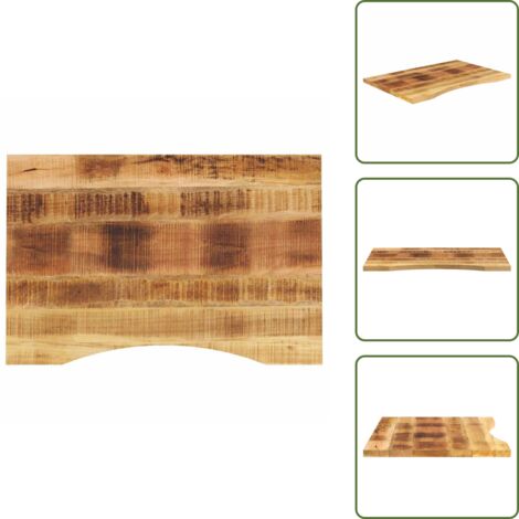 Tavolo da pranzo in legno - vidaXL Piano Scrivania con Curva 90x50x2,5 cm Massello Grezzo di Mango - Scrivania in mango