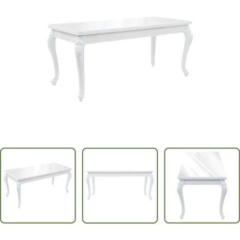 Tavolo da pranzo in MDF -  Tavolo da Pranzo 179x89x81 cm Bianco Lucido