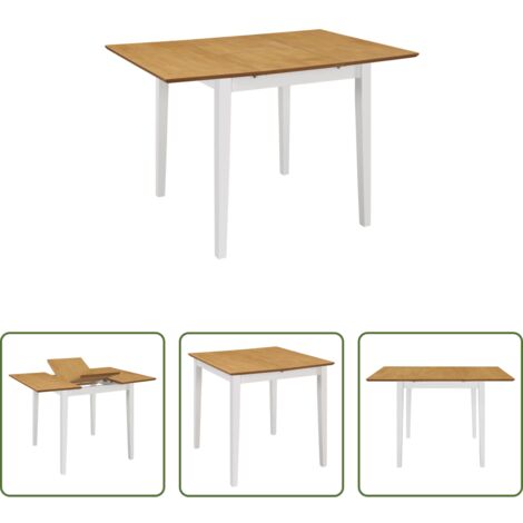 Tavolo da pranzo in mdf - Tavolo da Pranzo Estensibile Bianco (80-120)x80x74 cm in MDF