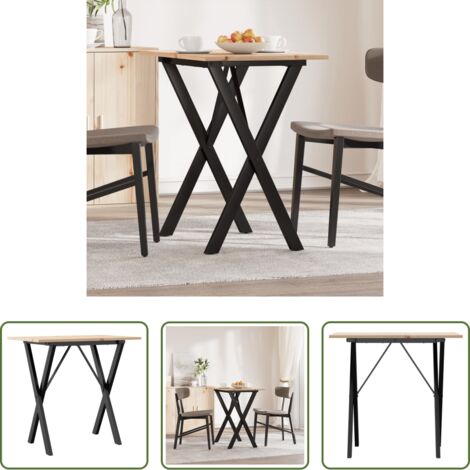 Tavolo da pranzo in pino -  Tavolo da Pranzo Telaio a X 80x50x75 cm Legno Pino e Acciaio