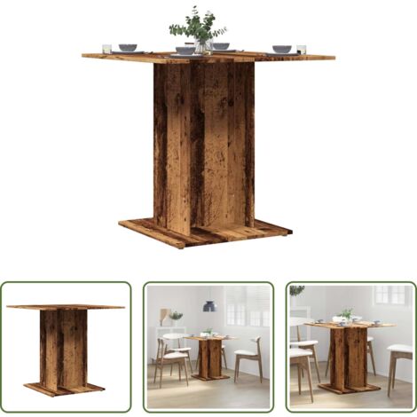 Tavolo da pranzo in truciolato - Tavolo da Pranzo Legno Antico 80x80x75 cm in Legno Multistrato