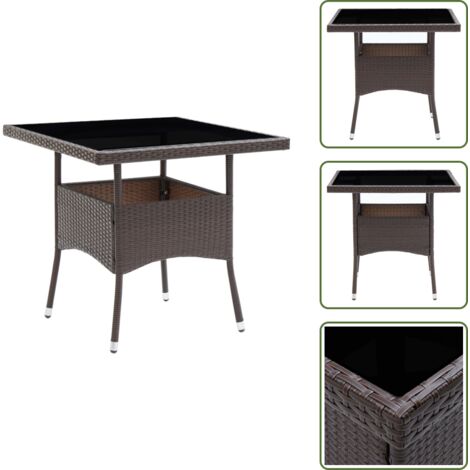 Tavolo da pranzo in vetro temperato - vidaXL Tavolo da Pranzo da Giardino Marrone in Polyrattan - Tavolo da pranzo per patio