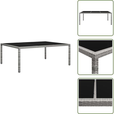 Tavolo da pranzo in vetro - vidaXL Tavolo da Pranzo da Giardino Grigio 200x150x74 cm in Polyrattan - Tavolo da pranzo esterno