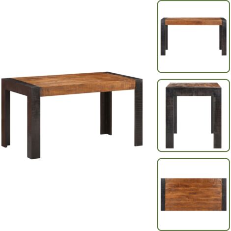 Tavolo da pranzo industriale - vidaXL Tavolo da Pranzo 140x70x76 cm in Legno Massello di Mango Grezzo -