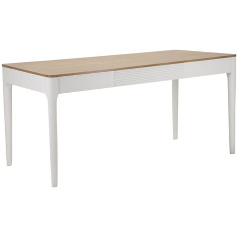 Tavolo da Pranzo Matera 180x80x60 cm in Legno MDF e Ferro Bianco/Marrone