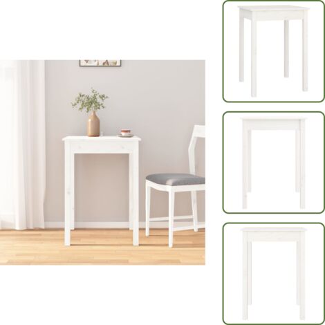 Tavolo da pranzo minimalista - vidaXL Tavolo da Pranzo Bianco 55x55x75 cm in Legno Massello di Pino - Tavolo da pranzo in legno massello