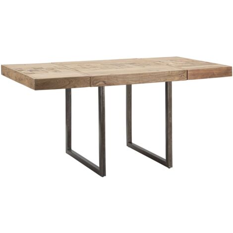 TAVOLO DA PRANZO MUMBAI ALL.CM 160X90X77-LUNGHEZZA TOTALE 240(ACACIA NICOLITICA)
