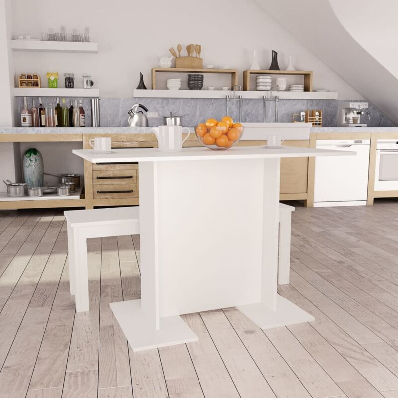 Tavolo da Pranzo Bianco 110x60x75 cm in Legno Multistrato Vidaxl 582008