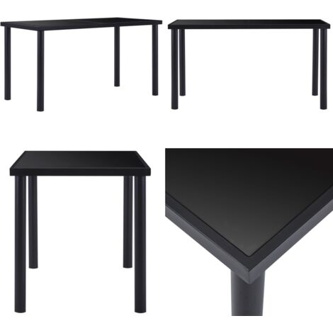 Tavolo da Pranzo Nero 140x70x75 cm in Vetro Temperato - Tavolo da pranzo nero - Tavolo da pranzo moderno