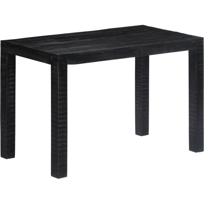 Tavolo da Pranzo Nero 118x60x76 cm in Legno Massello di Mango Vidaxl 63851