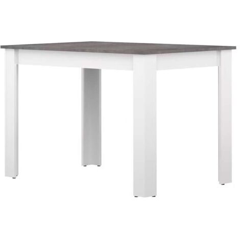 Tavolo da pranzo Pepper bianco e cemento scuro - 110x75x75H cm