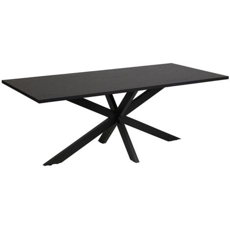 Tavolo da pranzo per 10 persone, collezione LOFT, colore nero. Gambe in metallo.