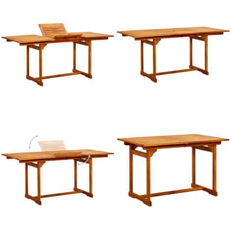 Tavolo da Pranzo per Esterni (120-170)x80x75 cm in Legno Acacia - Tavolo da pranzo in legno - Tavolo da giardino