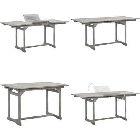 Tavolo da Pranzo per Esterni (120-170)x80x75 cm Massello Acacia - Tavolo in legno acacia - Tavolo da giardino