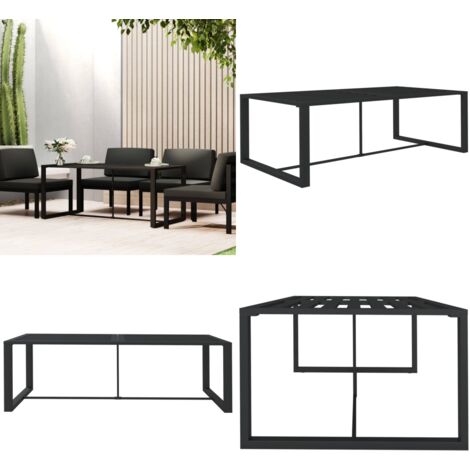 Tavolo da Pranzo per Esterni Antracite 120x60x66cm in Alluminio - Tavolo da pranzo in alluminio - Tavolo da pranzo antracite
