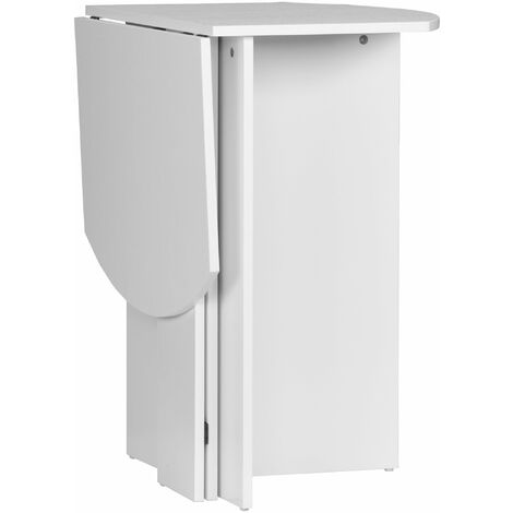 Tavolo da Pranzo Pieghevole Salvaspazio 90x60x74 cm in Legno Bianco