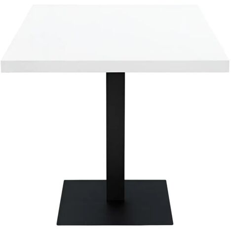 Tavolo da Pranzo Quadrato 80x80 cm Moderno Piano Bianco con Base Nera