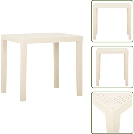 Tavolo da pranzo resistente - vidaXL Tavolo da Giardino Bianco 79x65x72 cm in Plastica - Tavolo da giardino bianco