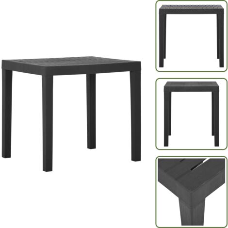 Tavolo da pranzo resistente - vidaXL Tavolo da Giardino Grigio 79x65x72 cm in Plastica - Tavolo da giardino grigio