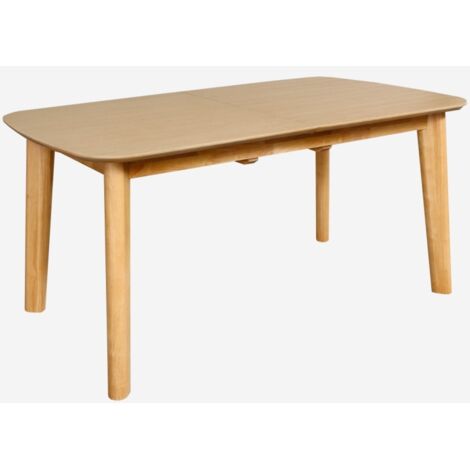 Tavolo da pranzo rettangolare allungabile 160 - 210 cm, rivestito in rovere e metallo