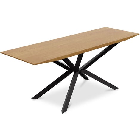 Tavolo da pranzo rettangolare - Industriale Legno e metallo - Danr Legno naturale