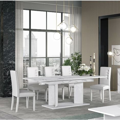 Tavolo da pranzo rettangolare moderno allungabile L.160/210 - Dream  Marmo