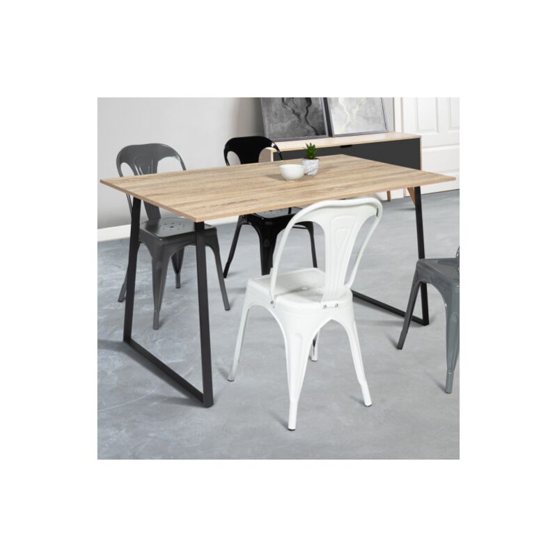 Tavolo da pranzo rettangolare ROSALIE 6 persone design industriale 150 cm