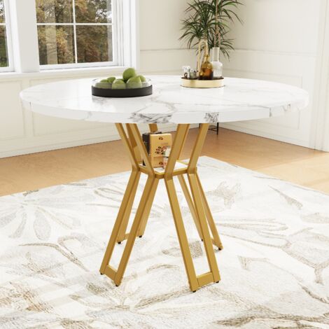 Tribesigns Tavolo da pranzo rotondo per 4-6 persone,120 x 75CM, Tavolo da pranzo rotondo con gambe in legno massiccio per sale da pranzo | Leroy Merlin