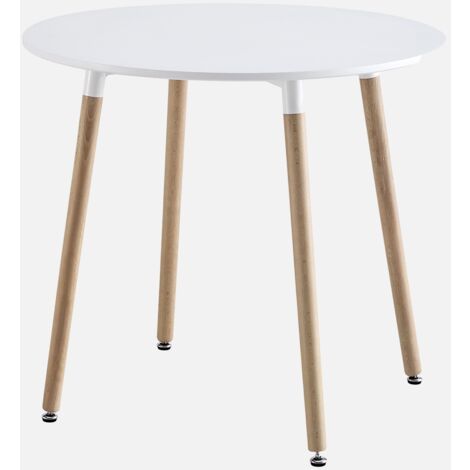 Tavolo da pranzo rotondo scandinavo in legno 2 posti