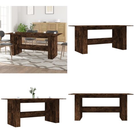 Tavolo da Pranzo Rovere Fumo 180x90x76 cm Legno Multistrato - Tavolo da pranzo in legno multistrato - Tavolo da pranzo minimalista