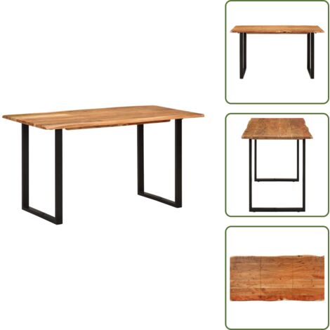 Tavolo da pranzo rustico - vidaXL Tavolo da Pranzo 140x70x76 cm in Legno Massello di Acacia - Tavolo da pranzo in legno massello