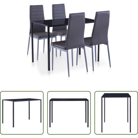 Tavolo da pranzo -  Set da Pranzo 5 pz Grigio