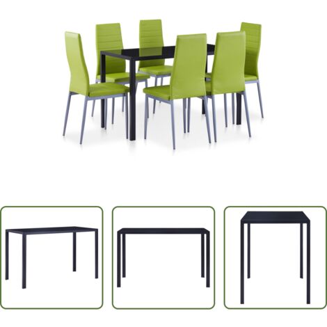 Tavolo da pranzo -  Set da Pranzo 7 pz Verde