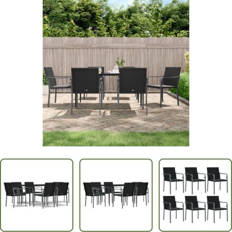 Tavolo da pranzo -  Set Pranzo da Giardino 7 pz con Cuscini in Polyrattan e Acciaio