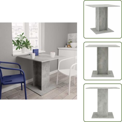 Tavolo da pranzo stabile - vidaXL Tavolo da Pranzo Grigio Cemento 80x80x75 cm Legno Multistrato - Tavolo da pranzo resistente