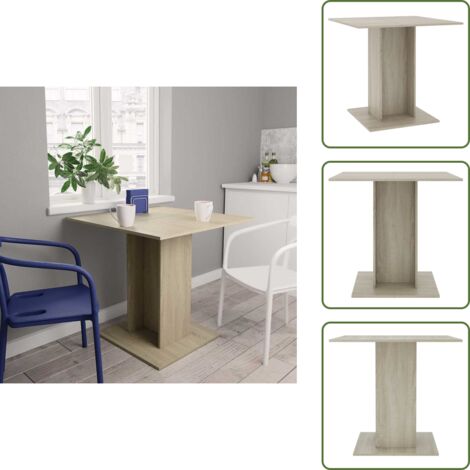 Tavolo da pranzo stabile - vidaXL Tavolo da Pranzo Rovere Sonoma 80x80x75cm in Legno Multistrato - Tavolo da pranzo resistente