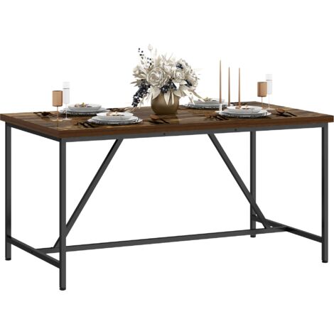 Tavolo da Pranzo Stile Industriale per 6 Persone 150x80x75 cm in Legno e Acciaio