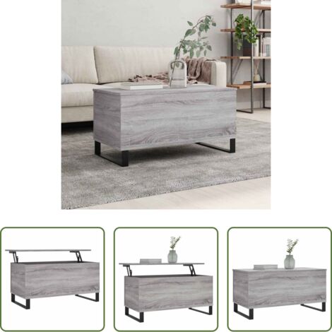 Tavolo da pranzo -  Tavolino Salotto Grigio Sonoma 90x44,5x45 cm Legno Multistrato