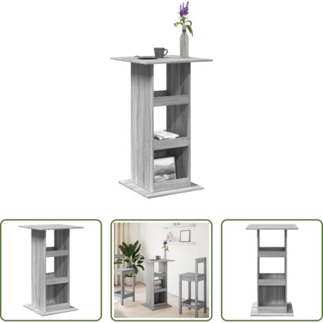 Tavolo da pranzo -  Tavolo Bar Portaoggetti Grigio Sonoma 60x60x102 cm Multistrato